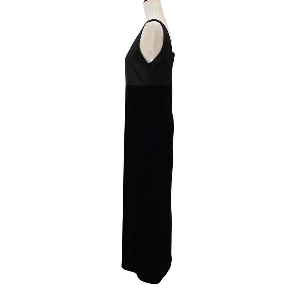 Vintage 90s Vivienne Tam Black Velvet Maxi Dress‎ Sz 3 US 8 Y2K Gown Prom - Picture 8 of 13
